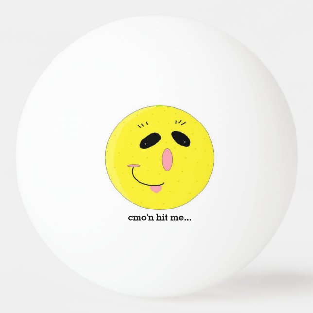 Bolinha De Ping Pong Rosto Feliz Engraçado com Dito (Frente)