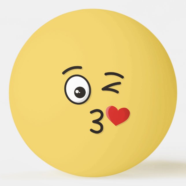 Bolinha De Ping Pong Rosto Jogando Beijo (Frente)