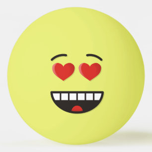 Bolinha De Ping Pong Rosto sorridente com esfera de pinos de pinos de o