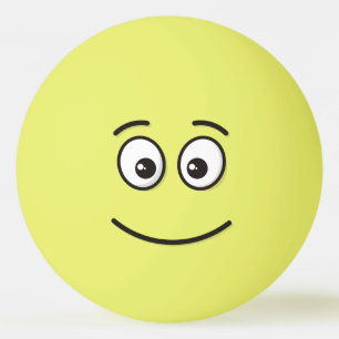 Bolinha De Ping Pong Rosto sorridente com olhos abertos