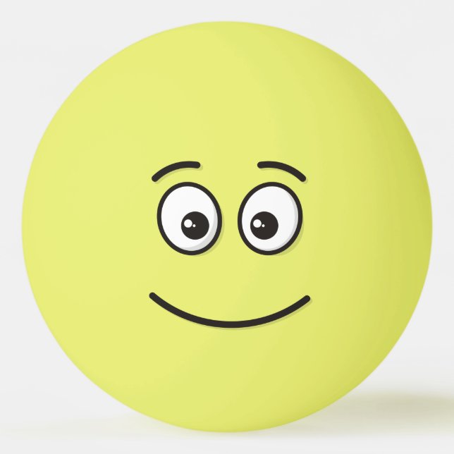 Bolinha De Ping Pong Rosto sorridente com olhos abertos (Frente)