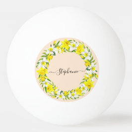 Bolinha De Ping Pong Rustic Boho Yellow Watercolor Daffodil Custom