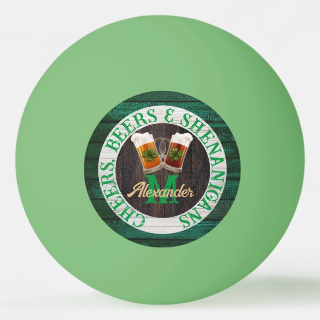 Bolinha De Ping Pong Rústica Madeira Anima Cervejas Shenanigans (Frente)