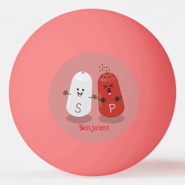 Bolinha De Ping Pong Sal kawaii e cartografia dos pimentões (Frente)