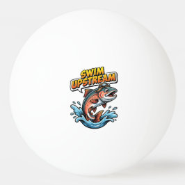 Bolinha De Ping Pong Salmão Nada Contra a Corrente Motivacional