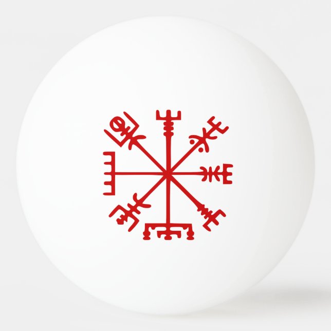Bolinha De Ping Pong Sangue Red Vegvísir (Viking Compass) (Frente)
