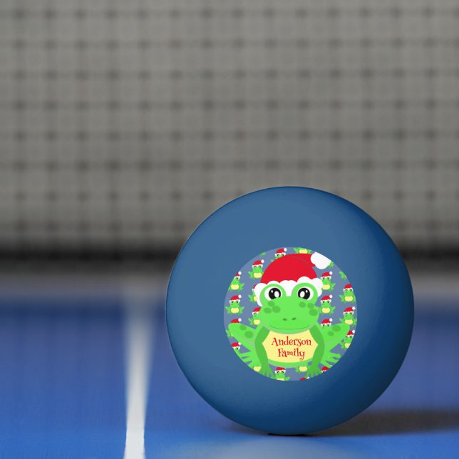 Bolinha De Ping Pong Sapo de Natal Padrão Santa Hat Novidade Azul (Líquido)