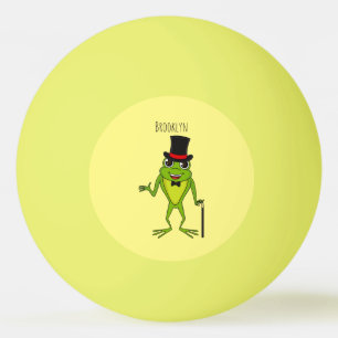 Bolinha De Ping Pong Sapo engraçado com um desenho de chapéu superior