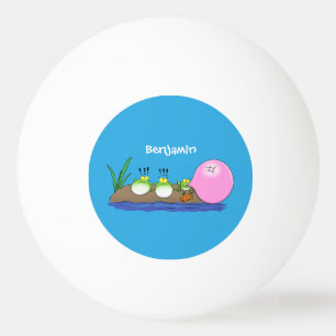 Bolinha De Ping Pong Sapos engraçados bonitos ilustração de desenho ani