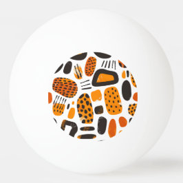 Bolinha De Ping Pong "Savanna Pop: Tribal Vibes em Laranja e Negro"