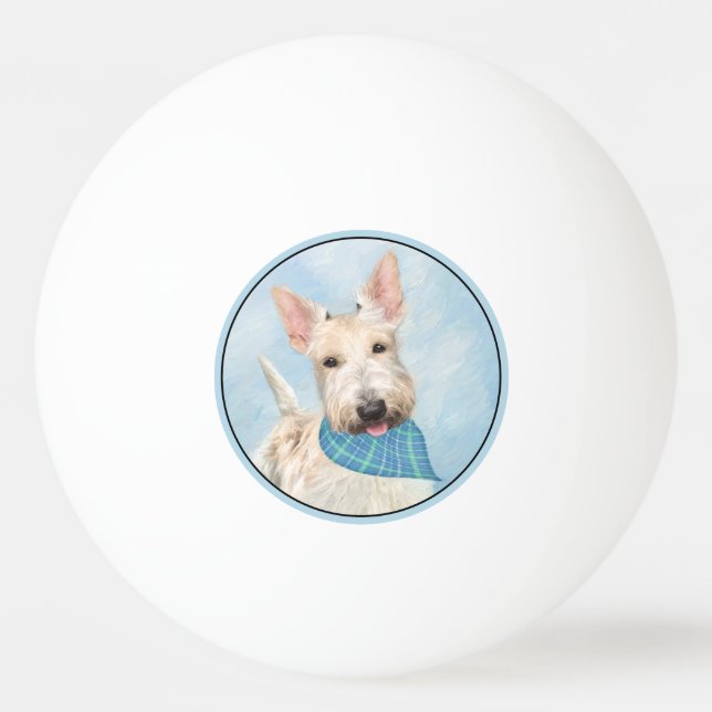 Bolinha De Ping Pong Scottish Terrier Wheaten Dog Painting (Frente)