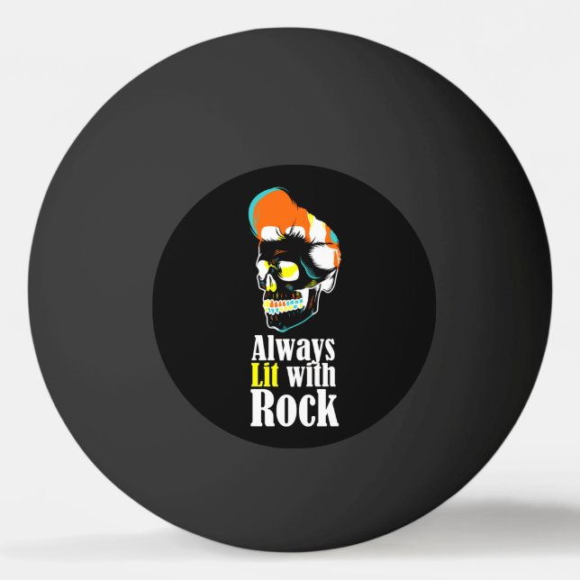 Bolinha De Ping Pong Sempre aceso com rock (Frente)