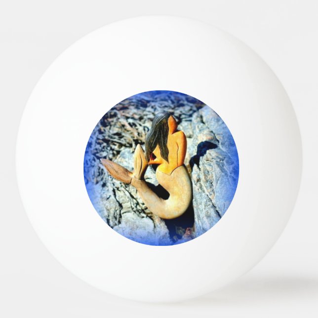 Bolinha De Ping Pong sereia de cabelos negros (Frente)