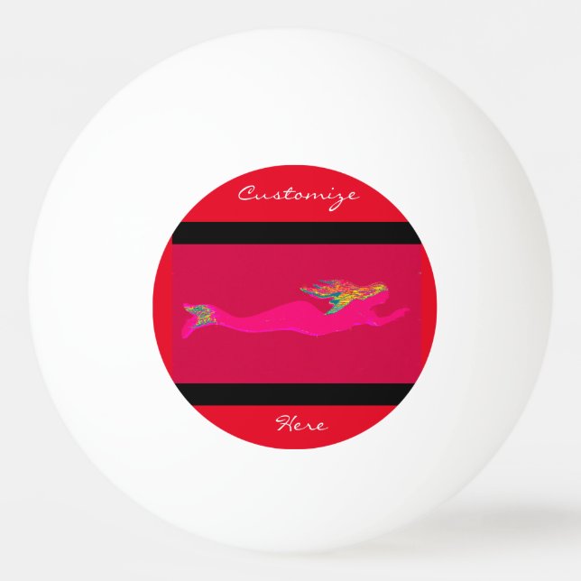 Bolinha De Ping Pong sereias cor-de-rosa (Frente)