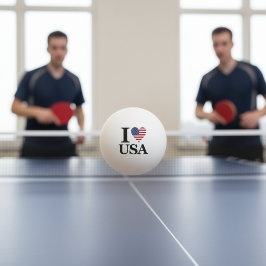 Bolinha De Ping Pong Serve o espírito: "I ❤️ USA" Ping Pong Ball