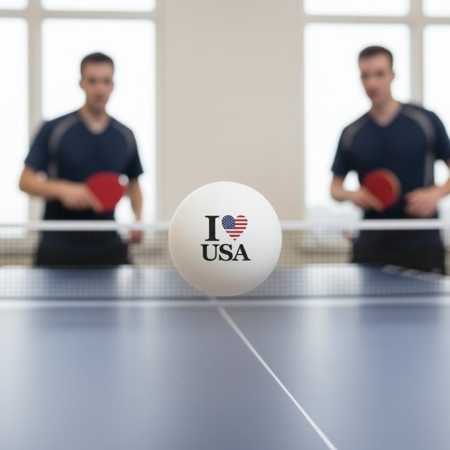 Bolinha De Ping Pong Serve o espírito: "I ❤️ USA" Ping Pong Ball (Serve Up Spirit: "I ❤️ USA" Ping Pong Ball)
