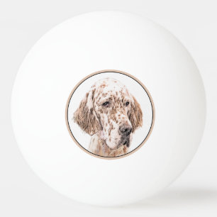 Bolinha De Ping Pong Setter Inglês Laranja Belton Pintando Arte Cão