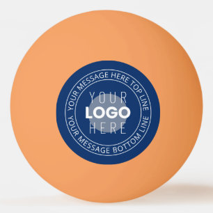 Bolinha De Ping Pong Seu logotipo e texto circular personalizável Azu