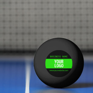 Bolinha De Ping Pong Seu logotipo ou imagem Preto e Verde Brilho