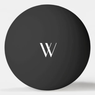 Bolinha De Ping Pong Seu monograma em preto&branco