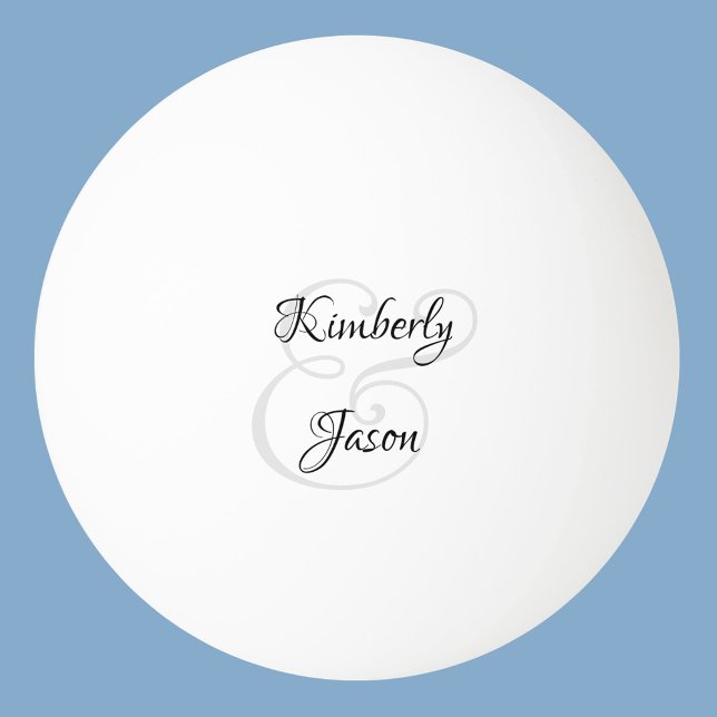 Bolinha De Ping Pong Seus Nomes em Letra de Forma Preta e Cinza (Criador carregado)