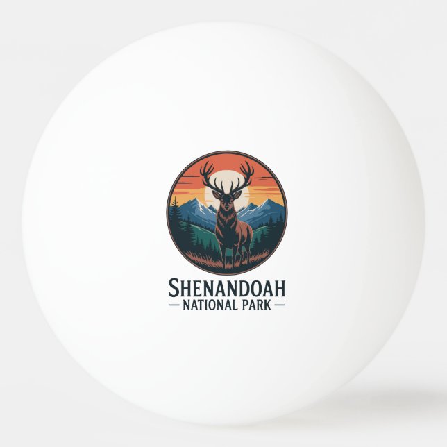 Bolinha De Ping Pong Shenandoah National Park Deer Emblem (Frente)