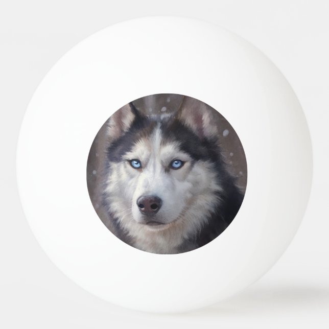 Bolinha De Ping Pong Siberian Husky (Frente)