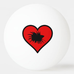Bolinha De Ping Pong Silhueta dos peixes do amor do coração de Betta