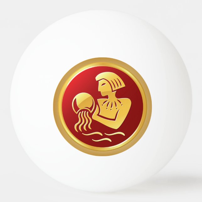 Bolinha De Ping Pong Símbolo Aquarius Zodiac (Frente)