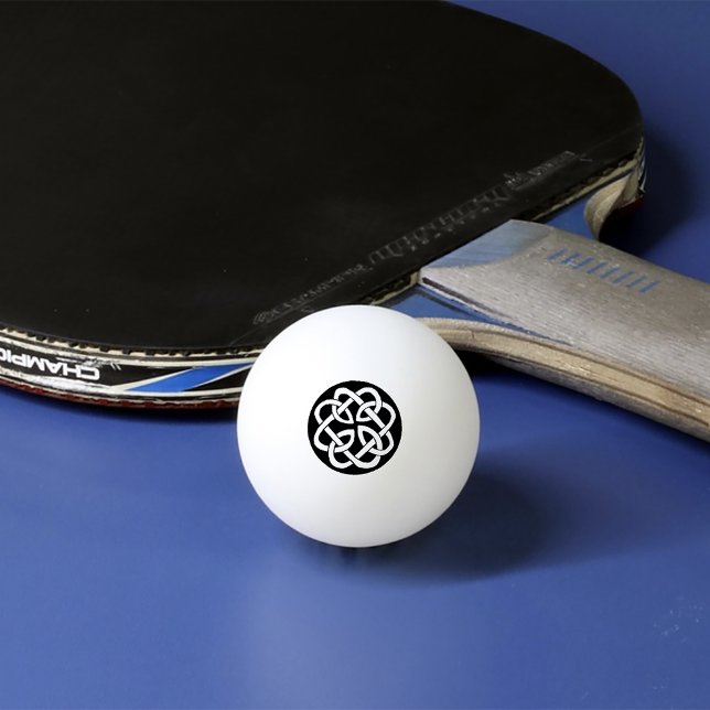 Bolinha De Ping Pong Símbolo de Círculo de Entrelaçamento Celta Preto e (Criador carregado)