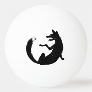 Bolinha De Ping Pong Símbolo de Tatuagem Tribal da Fox Preta e Branca
