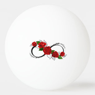 Bolinha De Ping Pong Símbolo do Infinito com Rosas Vermelhas