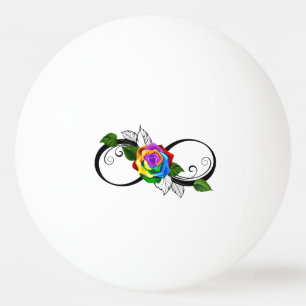 Bolinha De Ping Pong Símbolo infinito com Rosa do arco-íris