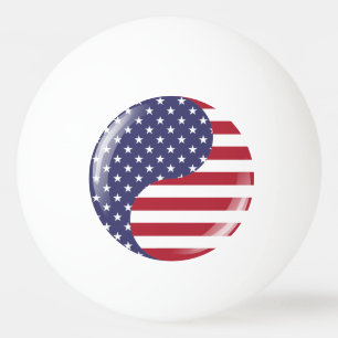 Bolinha De Ping Pong Símbolo original patriótico Ying Yang dos EUA