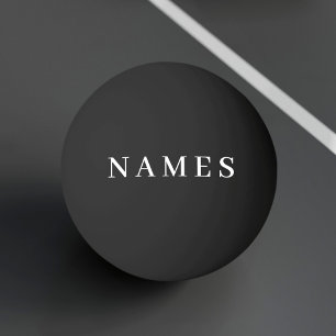Bolinha De Ping Pong Simples Preto Personalizado Adicionar Seu Nome Ele