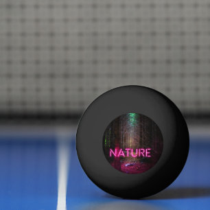 Bolinha De Ping Pong Sinal magenta da natureza neon-magenta da floresta