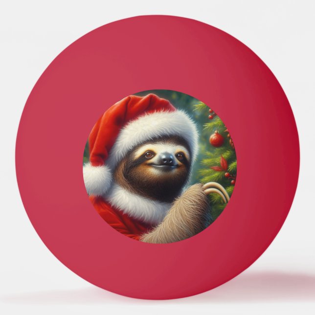 Bolinha De Ping Pong Sloth Santa Claus (Frente)