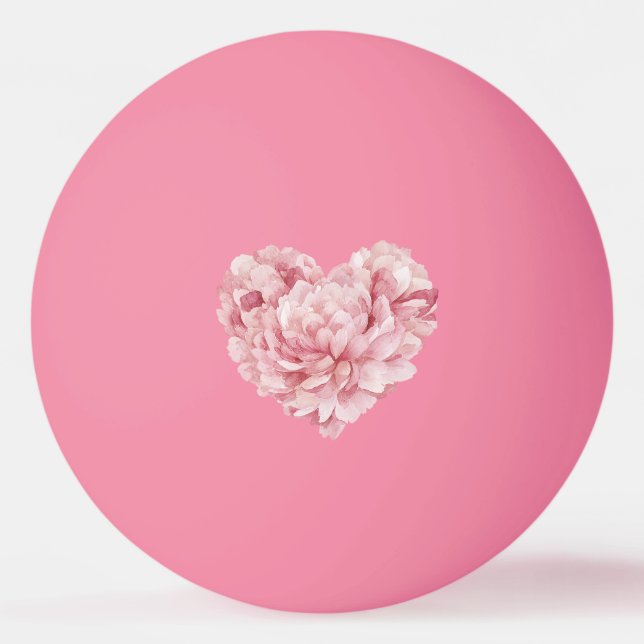 Bolinha De Ping Pong Soft Pink Heart Flower (Frente)