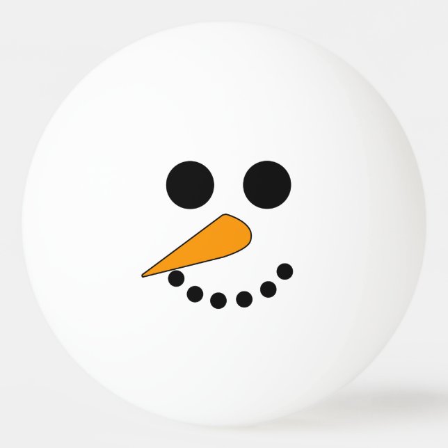 Bolinha De Ping Pong Sorrindo Cara de Snowman (Frente)