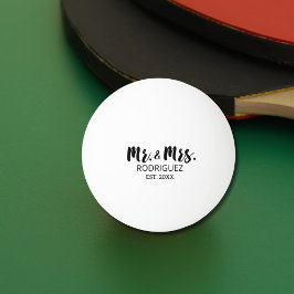 Bolinha De Ping Pong Sr. e Sra. Modern Brush Font Presente de Casamento