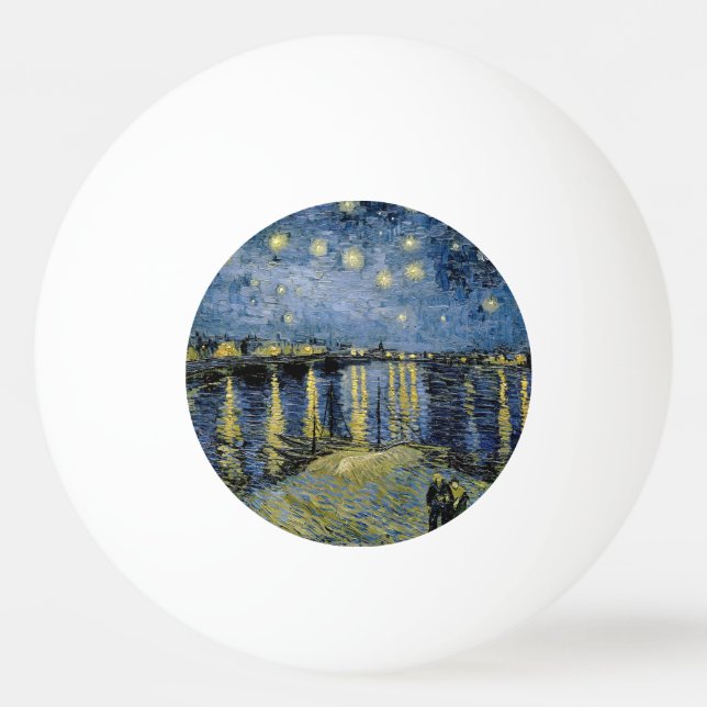 Bolinha De Ping Pong Starry Night Vincent van Gogh (Frente)