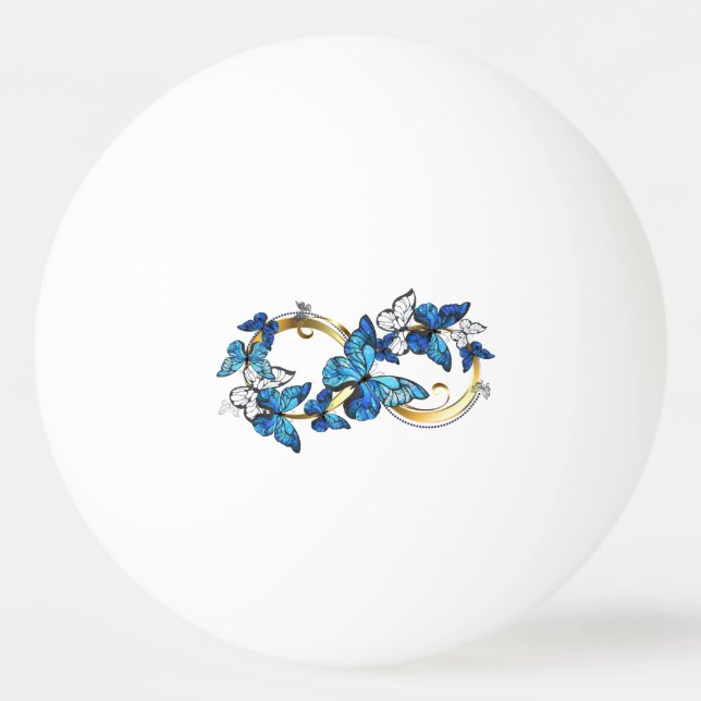 Bolinha De Ping Pong Symbol Infinity of Blue Morpho Butterflies (Frente)