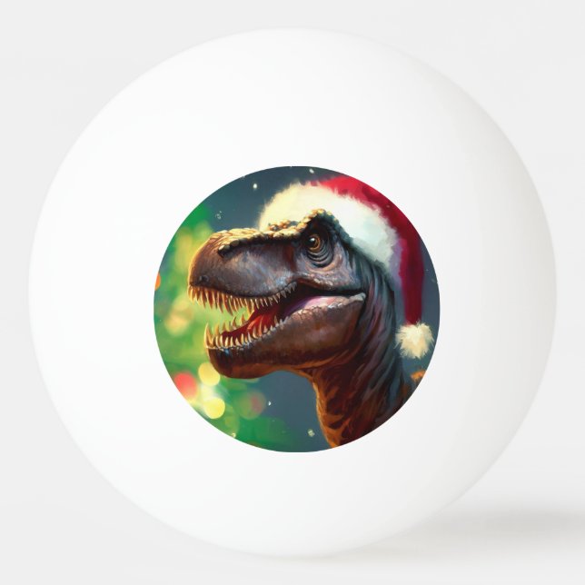 Bolinha De Ping Pong T-Rex Natal (2) (Frente)