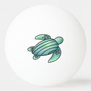 Bolinha De Ping Pong tartaruga marinha pintada com aquarela desenho ani