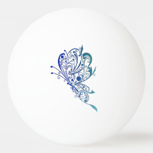 Bolinha De Ping Pong Tatuagem azul da borboleta