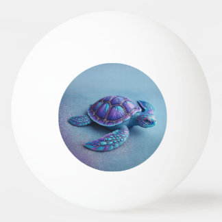 Bolinha De Ping Pong Teal Blue Purple Turtle Colorful Sea Turtle