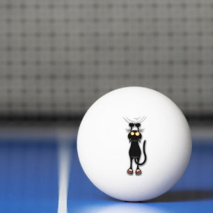 Bolinha De Ping Pong Tecido de Arranque de Caracteres Engraçado de Cat