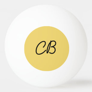 Bolinha De Ping Pong Tendência Cor Amarelo Suave Monograma Ping Ball