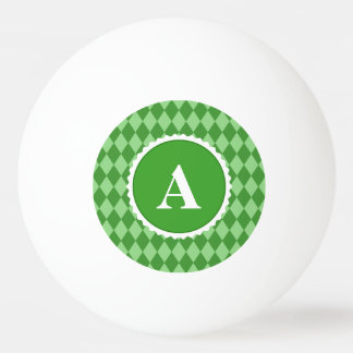 Bolinha De Ping Pong Teste padrão branco verde do monograma da