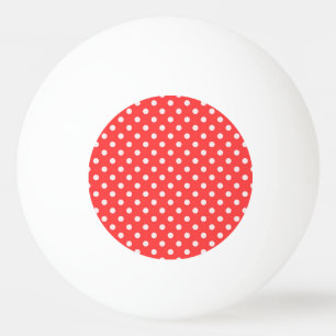 Bolinha De Ping Pong Teste padrão de bolinhas vermelho e branco coral